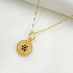 Load image into Gallery viewer, 14k Solid Gold Diamond and Blue Sapphire Circle Charm. GDP372