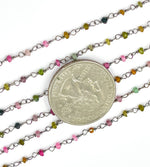 Load image into Gallery viewer, Multi Tourmaline Wire Wrap Chain. MTO8