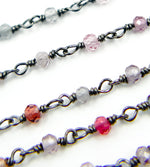 Load image into Gallery viewer, Multi Spinal Faceted Roundel Wire Wrapped Chain