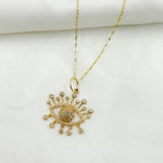Load image into Gallery viewer, 14k Solid Gold Diamond Eye Charm. GDP528