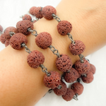 Load image into Gallery viewer, Wood Round Shape Oxidized Wire Chain. WO5