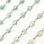 Load image into Gallery viewer, Coated Quartz Tear Drop Shape Oxidized Wire Chain. CQU10