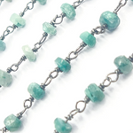 Load image into Gallery viewer, Dyed Emerald Oxidized Wire Chain. DYE1