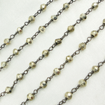 Load image into Gallery viewer, Steel Pyrite Black Rhodium 925 Sterling Silver Wire Chain. SPY5