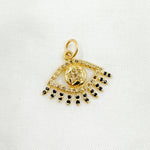 Load image into Gallery viewer, 14K Solid Gold Evil Eye Pendant with Diamonds & Stone. GDP367