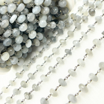 Load image into Gallery viewer, Grey Moonstone Oxidized Wire Chain. GMS1