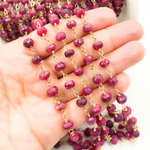 Load image into Gallery viewer, Dyed Ruby Gold Plated Wire Chain. RUB13