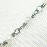 Load image into Gallery viewer, Coated Prehnite Oxidized 925 Sterling Silver Wire Chain. CPR5