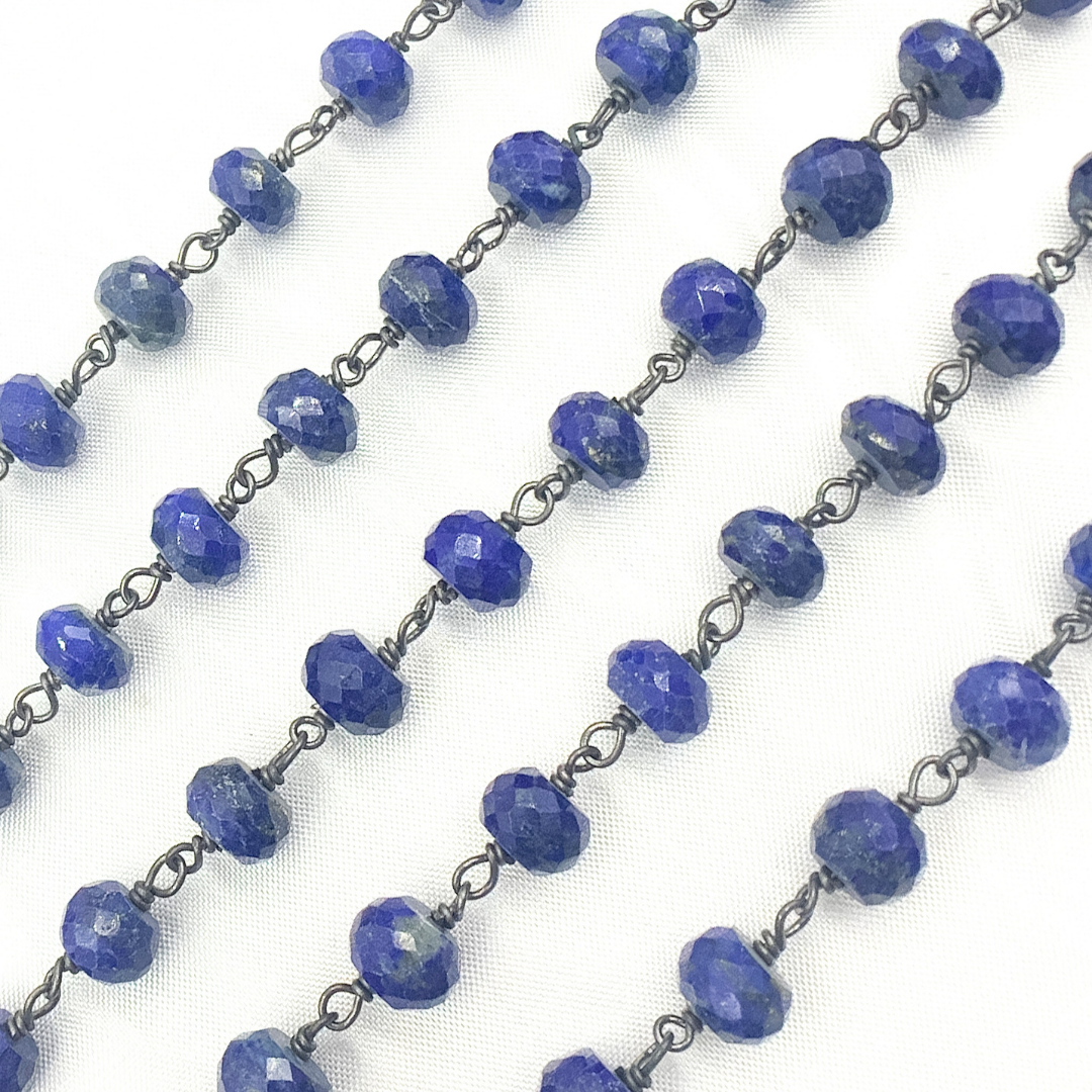 Lapis Lazuli Oxidized Wire Chain. LAP11