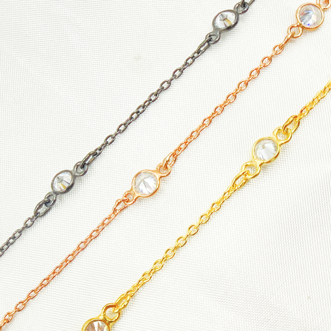 Cubic Zirconia Round Shape Connected Chain. CZ62