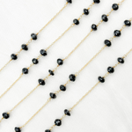 Load image into Gallery viewer, Black Spinel Gold Plated 925 Sterling Silver Wire Chain. BSP29