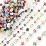 Load image into Gallery viewer, Multi Sapphire Oxidized Wire Chain. MSA24