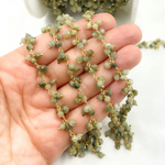 Load image into Gallery viewer, Cats Eye Cluster Dangle Gold Plated Wire Chain. CAT13