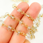 Load image into Gallery viewer, Green Amethyst Gold Plated Wire Chain. GME1