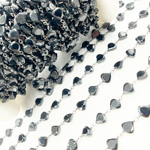 Load image into Gallery viewer, Black Spinel Heart Shape Oxidized Wire Chain. BSP48