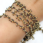 Load image into Gallery viewer, Golden Pyrite Cluster Dangle Oxidized Wire Chain. GPR3