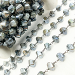 Load image into Gallery viewer, Coated Labradorite Nugget Shape Oxidized Wire Chain. CLB47