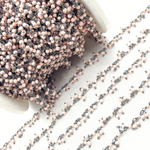 Load image into Gallery viewer, Pink Coral Cluster Dangle Oxidized Wire Chain. COR17