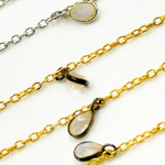Load image into Gallery viewer, White Moonstone Pear Shape Dangle Wire Chain. WMS1