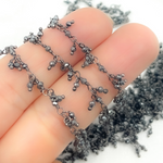 Load image into Gallery viewer, Hematite Cluster Dangle Oxidized Wire Chain. HEM4