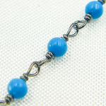 Load image into Gallery viewer, Shop Turquoise Oxidized Sterling Silver Wire Chain