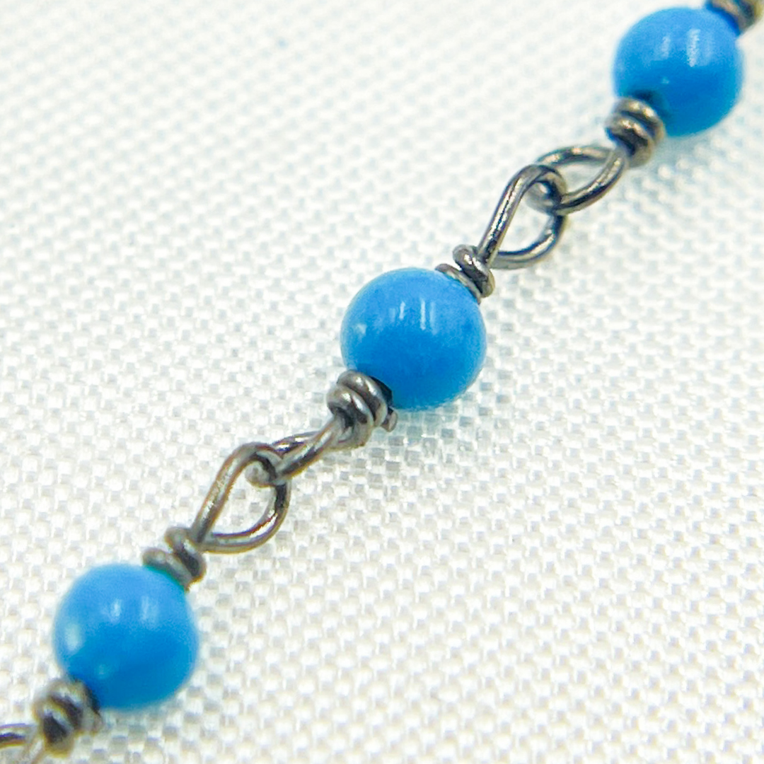 Turquoise Stapelmade Oxidized Wire Chain. TRQ20
