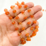 Load image into Gallery viewer, Carnelian Gold Plated Wire Chain. CAR6
