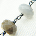 Load image into Gallery viewer, Grey Moonstone Oxidized Wire Chain. GMS1