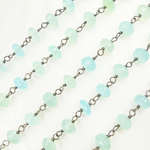 Load image into Gallery viewer, Coated Natural Chalcedony Oxidized Wire Chain.