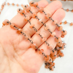 Load image into Gallery viewer, Sunstone Oxidized Wire Chain. SNS4