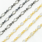 Load image into Gallery viewer, Cubic Zirconia Pear Shape Connected Chain.
