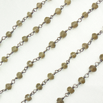 Load image into Gallery viewer, Smoky &amp; Black Gem Stone Wire Wrapped Chain. SMQ3
