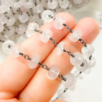 Load image into Gallery viewer, Rose Quartz Oxidized Wire Chain. RQ3