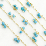 Load image into Gallery viewer, Turquoise Dangle Gold Plated Wire Chain. TRQ5