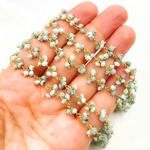 Load image into Gallery viewer, Larimar Cluster Dangle Gold Plated Wire Chain. LAR8