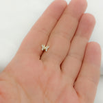 Load image into Gallery viewer, ER412615Y. 14k Solid Gold Diamond Butterfly Stud Earrings