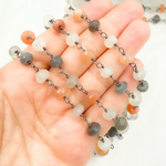 Load image into Gallery viewer, Multi Moonstone Oxidized Chain.