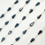 Load image into Gallery viewer, Black Spinel 925 Sterling Silver Wire Chain. BSP54