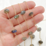 Load image into Gallery viewer, Labradorite Gold Plated Wire Chain. LAB8