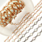 Load image into Gallery viewer, Created White Opal Round Shape Connected Chain. CWO3