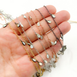 Load image into Gallery viewer, Created White Opal Tear Drop Shape Dangle Chain