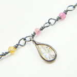 Load image into Gallery viewer, Multi Tourmaline & CZ Dangle Oxidized Wire Chain. MTO2