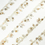 Load image into Gallery viewer, Coated Multi Moonstone Cluster Dangle 925 Sterling Silver Wire Chain. CMS94