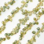 Load image into Gallery viewer, Cats Eye Cluster Dangle Gold Plated Wire Chain. CAT13