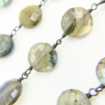 Load image into Gallery viewer, Labradorite Oxidized Wire Chain. LAB64