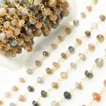 Load image into Gallery viewer, Multi Moonstone Gold Plated Wire Chain. CMS87