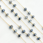 Load image into Gallery viewer, Coated Labradorite Gold Plated Wire Chain. CLB5