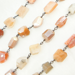 Load image into Gallery viewer, Coated Organic Multi Moonstone Oxidized Wire Chain