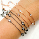 Load image into Gallery viewer, Cubic Zirconia Square Shape Connected Chain. CZ63