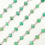 Load image into Gallery viewer, Dyed Emerald Oxidized Wire Chain. DYE2
